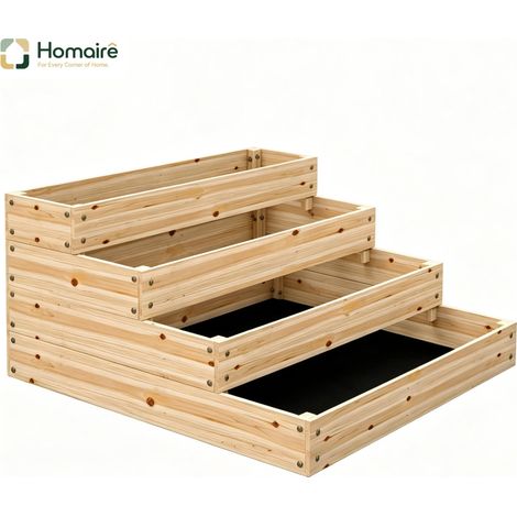 Hochbeet aus Naturholz 113 x 113 x 46 cm HOMAIRE (1/5)