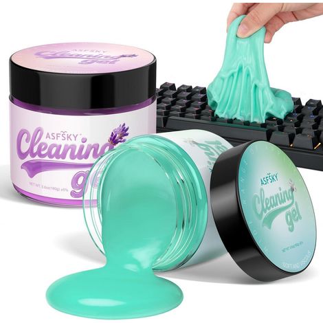 Gel nettoyant multi-usage pour clavier et voiture, réutilisable, 2 pièces (1/5)