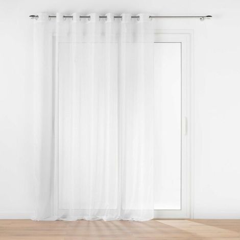 Voilage grande fenêtre 250 x 270 cm voile sable   Blanc