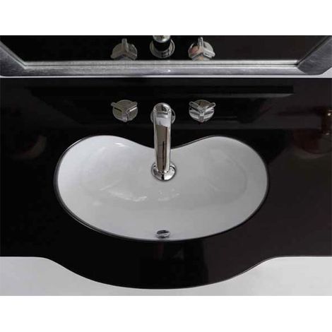 Lavabo Time sottopiano 60x34 in ceramica bianco lucido di