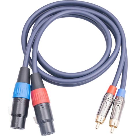 Câble double RCA vers 2 XLR femelle, 2 XLR vers 2 RCA mâle, connexion HiFi, câble microphone, câble pour amplificateur (1/4)