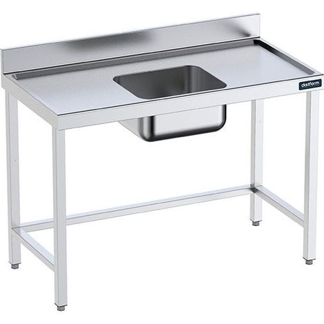 Table de chef Inox avec bac Central et renforts - Gamme 700 - Distform