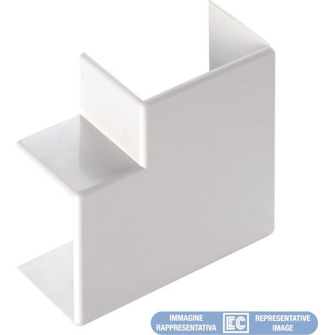 Flachwinkelprofil 20 x 10 mm, weiß, elettrocanali – ecap2010b