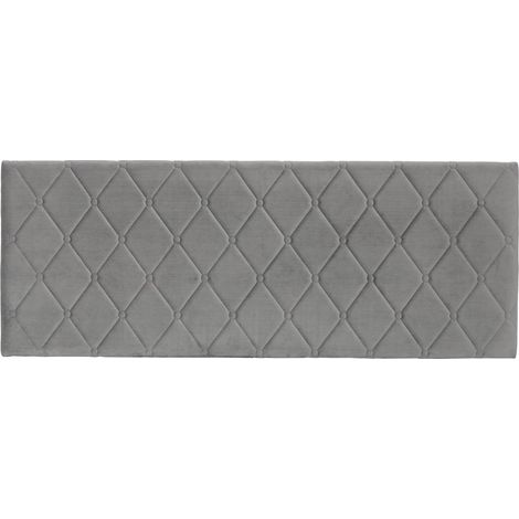 Baroni Home Testata del Letto Imbottita in Velluto Grigio con Struttura Interna in MDF, Doppio Gancio in Acciaio e Altezza regolabile, Facile Montaggio a Muro, Design Elegante e Confortevole,142x55 cm