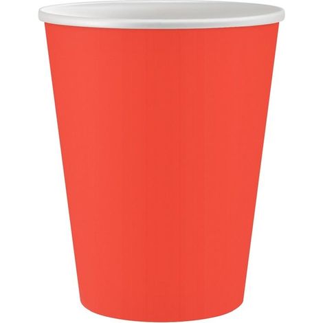 Bicchieri di carta rossi da 250 ml, 6 pezzi