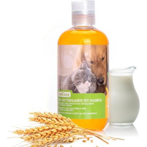 Shampoing pour chien aux ingrédients naturels de citronellol, toilettage et brillance du pelage, shampoing pour chat sensible, parfum lait et avoine, 250 ml (1/5)