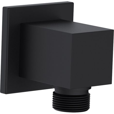 Stilform Wandanschlussbogen Eckig Massiv Chrom oder Schwarz Matt:Schwarz Matt (1/2)