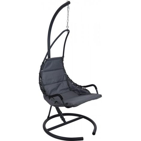 GreenGarden® Berlin Hängesessel mit Gestell & Kissen Indoor & Outdoor anthrazit"-"179042299