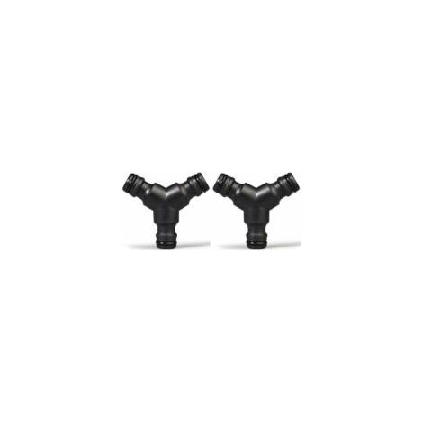 Plastique Snap on Splitter de Tuyau (3 Voies) Y Male Connecteur de Tuyau de Jardin Raccord en Y 2 Pack - Crezuo (1/4)