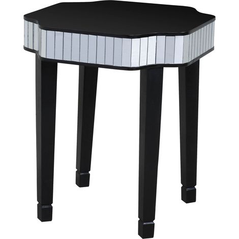 Interiors by Premier Black Side Table with Mirrored Side Panels, Modern Bedside Tables For Living Room, Side Table With Glass (1/4)