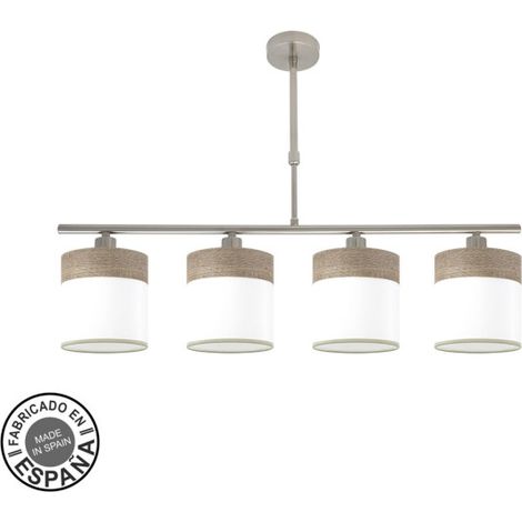 Cloe Lampada 4xe14 Nickel/bianco-legno Grigio Regx75x14 cm