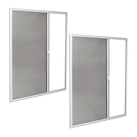 Volet Moustiquaire – Lot de 2 moustiquaires enroulables latérales ALU H220 cm x L130 cm – Résistantes aux intempéries – Système d'ouverture latérale – Toile en fibre de verre