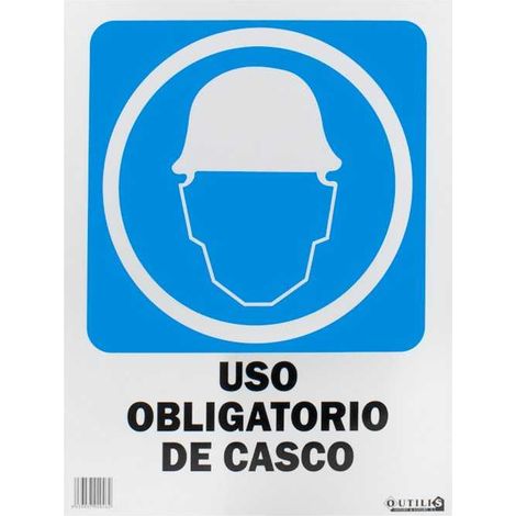 Panneau 40x30, port obligatoire d'un casque en PVC de haute qualité, durable et lisible - MARQUE
