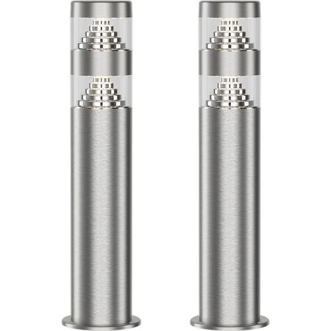 Arum Lighting – Lot de 2 bornes NORA inox 9W 1000 lumens – Hauteur 40 cm – IP44 pour extérieur – Éclairage moderne allée et terrasse
