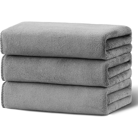 Lot de 3 Chiffons de SéChage en Microfibre pour Voiture, 60 X 40 Cm, 420 G/M², Ultra Doux, Non Pelucheux, Absorbants pour L'Entretien De La Voiture, de La Moto, du Bateau, des Meubles