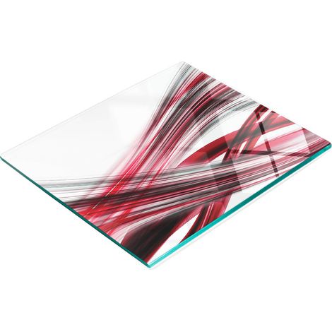 Tablero de vidrio elegante y duradero con estampado de l铆neas abstractas, 60x52 cm.