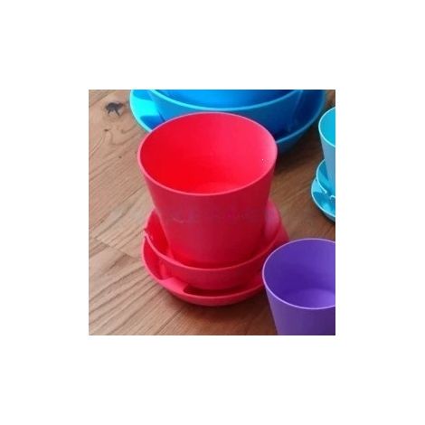 Pot de fleurs multifonctionnel portable, mignon, créatif et amusant avec réserve d'eau automatique -- Pot de fleurs à réserve d'eau automatique - Rouge --