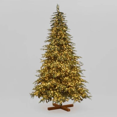 Sapin de Noël artificiel lumineux 255cm Ø150cm 5150 MiniLED blanc chaud PE PVC vert Lotti (1/5)
