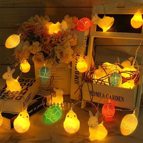 Luminaire À LED En Forme De Poussin Éclos - Coquille D'Œuf Fendue - 150 cm - Décoration De Printemps Et Pâques - Fonctionne Sur Piles (1/5)