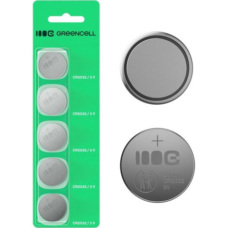 Pile bouton au lithium Greencell CR2032 3 V 220 mAh, lot de 5