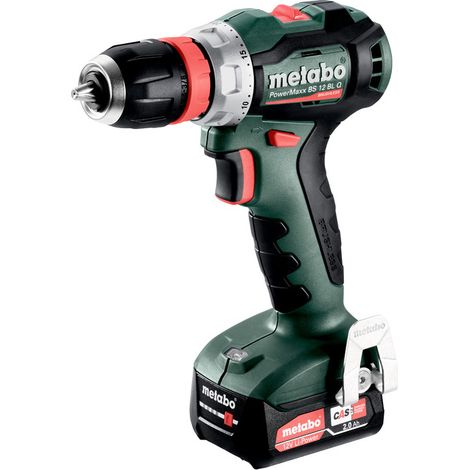 Metabo Akku-Bohrschrauber PowerMaxx BS 12 BL Q, 12V 2x 2,0 Ah und Ladegerät in metaBOX 118 (1/10)