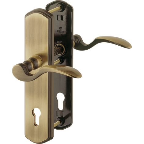 HOPPE® Schutz-Drückergarnitur mit Langschild München M112SH/334A/333N, 10/92 mm, Messing, 6905020 (1/2)