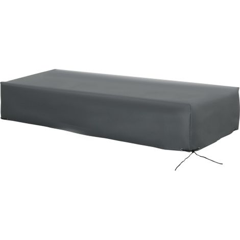 200x73cm Outdoor Garden Rattan Furniture Protective Cover Water UV Resistant Grey (1/5)