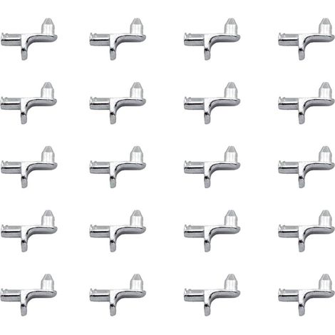 20 Pièces Étagère Cheville Support d'étagère, Supports d'Étagère en Forme de L, Cheville Etagere en Fer Nickelé pour Meuble Placard Armoire Bibliothèque (1/5)