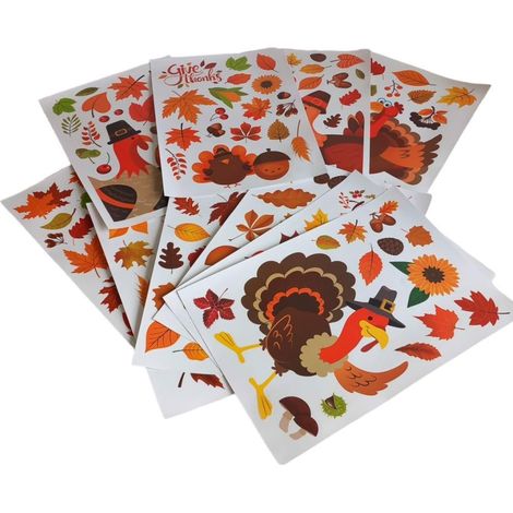 Adesivi per finestre, decorazione autunnale per finestre, 10 fogli