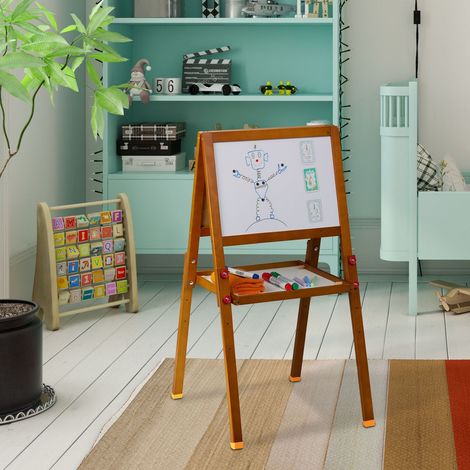 Cavalletto 2 in 1 per bambini: lavagna bianca e lavagna