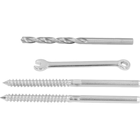 Kit de vis à bois à filetage inversé en acier inoxydable, système de garde-corps à câbles, ensemble de fixation gauche/droite (1/5)