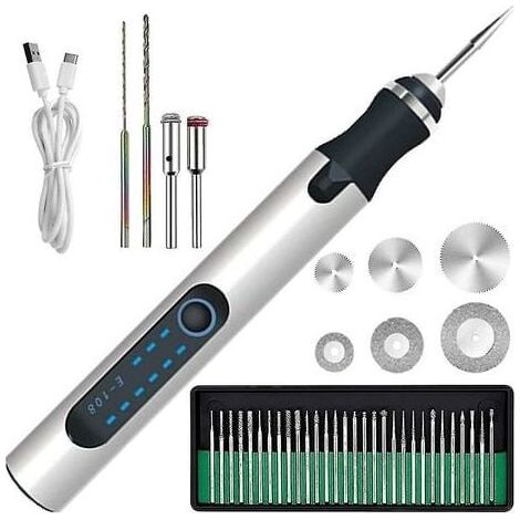Electric Engraving Pen Cordless Mini Carving Pen 300mah Rechargeable (1/4)