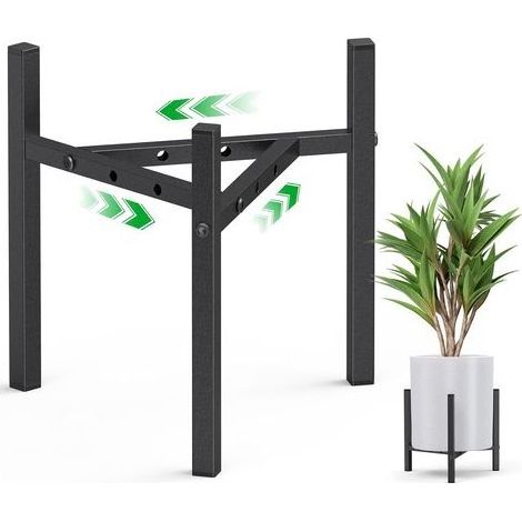 Pflanzenständer für drinnen, verstellbares Eckregal aus Metall für Pflanzen, Dekoration für Garten, Wohnung, Balkon (nur Pflanzenständer) – Schwarz – 1 Stück (1/5)