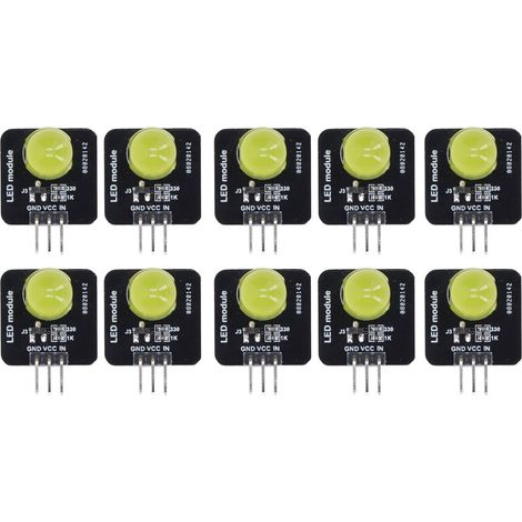 10 modules LED 10mm 3.3V-5V ampoules jaunes MRB050C pour décoration maison