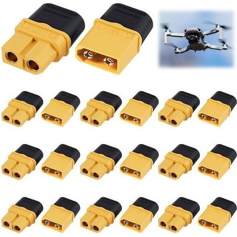Lot de 20 paires de connecteurs XT-60 mâles femelles XT-60, connecteurs XT60 avec caches, fiche femelle avec gaine pour modèle RC et plus encore (1/5)