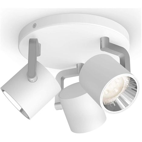 Philips Faretto Byrl, 3 Punti Luce, LED SceneSwitch, Metallo Bianco [Classe di efficienza energetica A] (1/3)