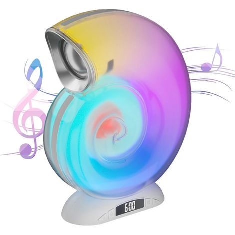 TrAdE Shop Traesio - Lampada Caricabatterie Wireless Altoparlante Portatile Luce Notturna Conchiglia - (1/5)