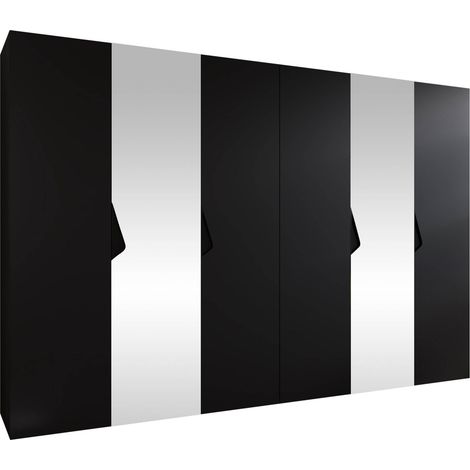 Armario Hartford 627, Negro, 202x300x52cm, Puertas de armario: Con bisagras, Número de estantes: 0 (1/5)