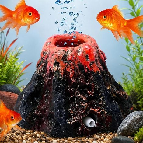 Décoration d'Aquarium Résine Volcan Pompe à Bulle d'air (1/5)