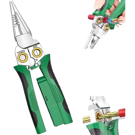 Pinces multifonctionnelles de dégagement de fil 8 en 1 avec fonction de mesure de l'électricité, ciseaux de câble pour couper, tirer, raser et presser des fils avec test de tension (1/5)