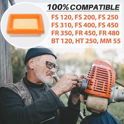 Luftfilter-Set für STIHL Freischneider FS120, FS200, FS250, FS310, FS400, FS450, FS480, Luftfilter mit Zündkerze und Primerpumpe, Zubehör FS 120 Filter 4134 141 0300 (1/5)