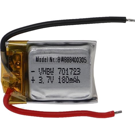 vhbw Batería recargable para modelismo por ej. coche carreras, avión (180mAh, 3,7V, Li-poli, 25 x 18 x 8mm)