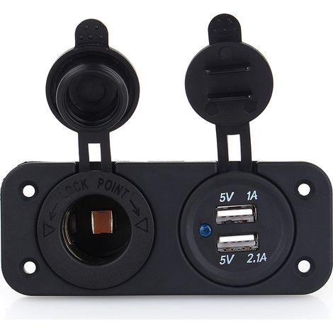 Adaptateur allume-cigare voiture double USB 12V prise chargeur répartiteur bloc alimentation (1/5)