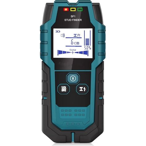– Detector digital de obras 4 en 1 – Escáner de pared para metal, madera y cables de CA – Pantalla LCD grande – Alarma sonora y visual (1/5)