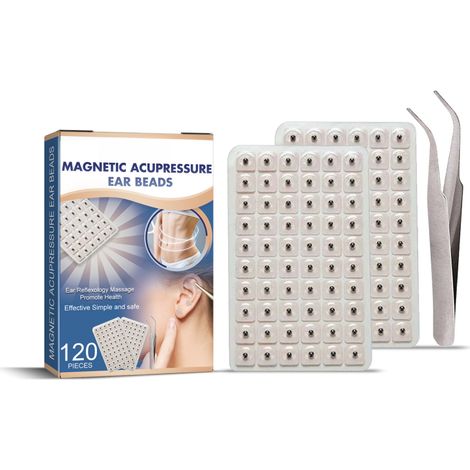 Irovami 120 patchs magnétiques d'acupression auriculaire pour les points d'acupuncture. Atténue les rides et ridules du contour des yeux, raffermit le ventre et la peau relâchée. (1/5)
