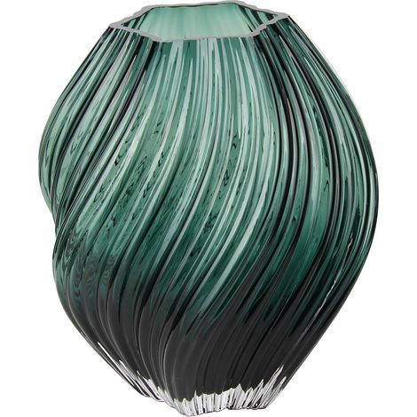 Vaso in vetro soffiato a bocca verde scuro House Nordic ø19x23 cm