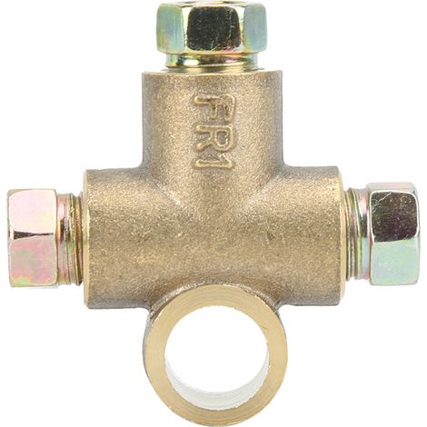 3-Wege-T-Stück mit Bremsleitung und kurzen M10 3/16-Zoll-Anschlüssen für 10-mm-Schlauch