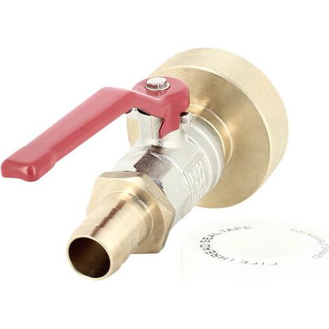 Raccord cuve S60X6 laiton - Vanne laiton + Embout droit 19 mm