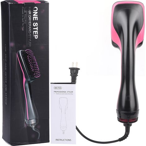 Sèche-cheveux brossant 2-en-1 110V multifonction avec ions négatifs, peigne coiffant professionnel pour salon, prise américaine (1/5)