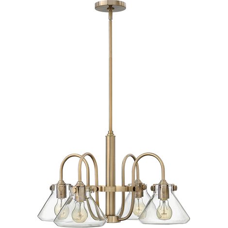 Elstead Congress - Lampadario a bracci multipli con finitura caramello spazzolato, attacco E27 (1/4)